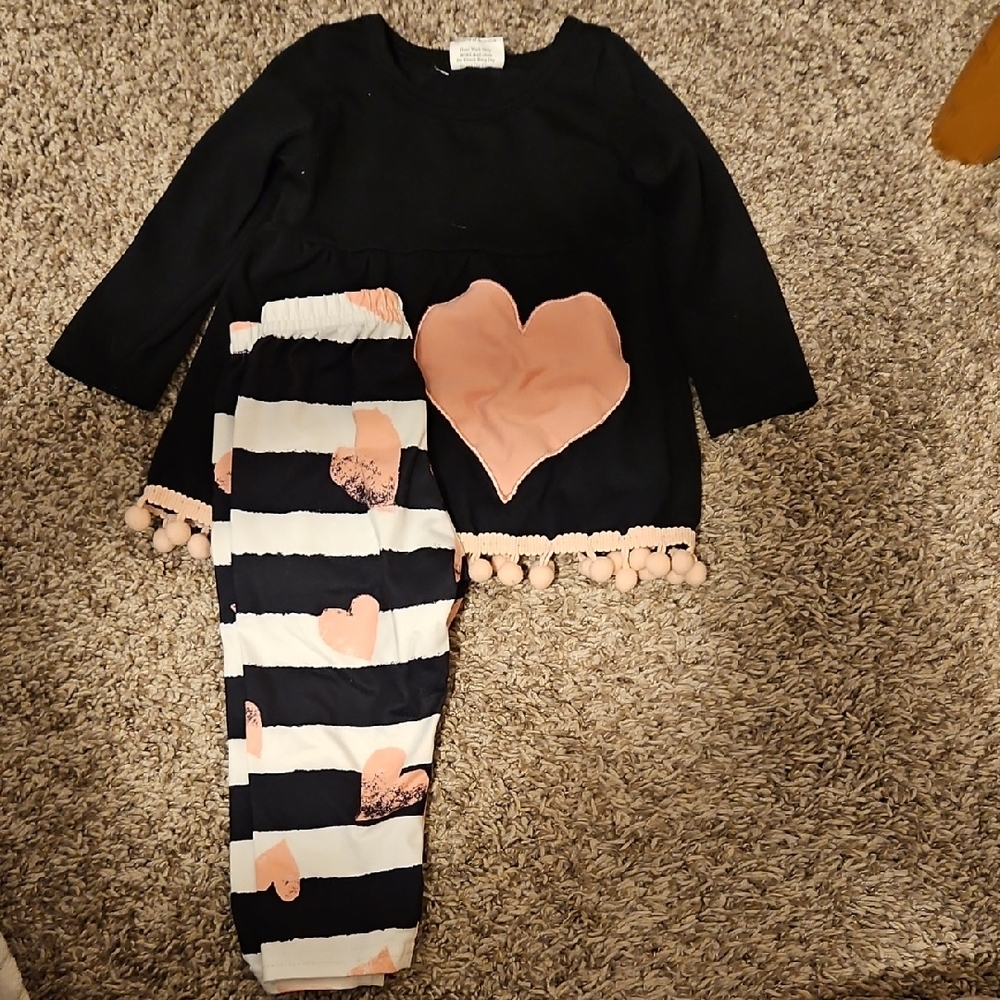 Black and Pink Heart Outfit